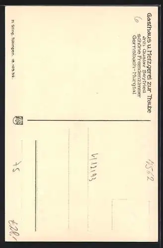 AK Gernsbach /Murgtal, Gasthaus zur Traube