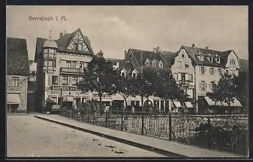 AK Gernsbach i. M., Strassenpartie mit Gasthaus zum Löwen