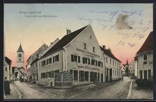 AK Burglengenfeld, Hauptstrasse & Kirchengasse