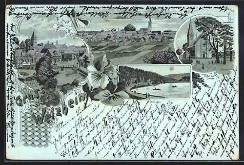 Mondschein-Lithographie Welzheim, Ebnisee, Unter den Linden