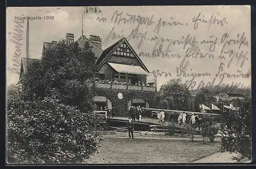 AK Essen /Ruhr, Bootshaus zur Hügelregatta 1909