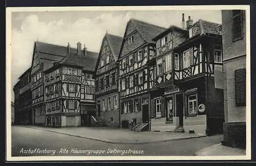 AK Aschaffenburg, Alte Häusergruppe Dalbergstrasse