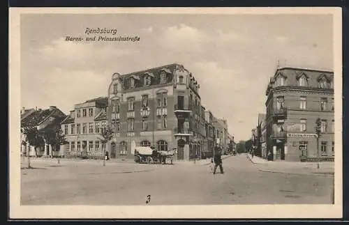 AK Rendsburg, Baronstrasse und Prinzessinstrasse