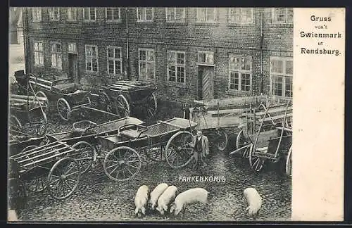 AK Rendsburg, Schweinemarkt, Farkenkönig