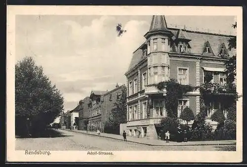 AK Rendsburg, Partie in der Adolfstrasse