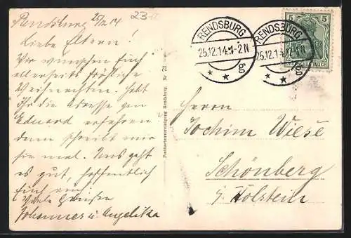 AK Rendsburg, Partie in der Adolfstrasse