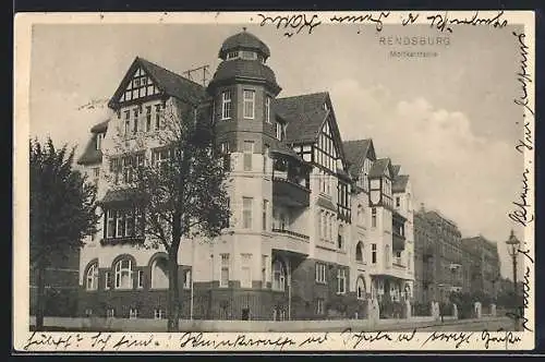 AK Rendsburg, Gebäudeansicht in der Moltkestrasse