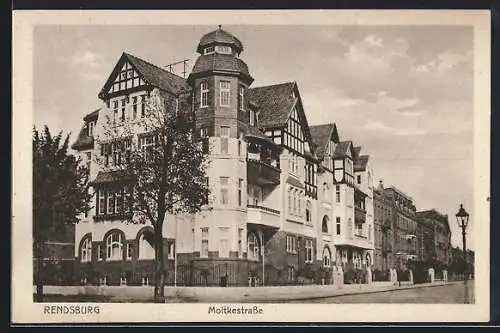 AK Rendsburg, Gebäudeansicht in der Moltkestrasse