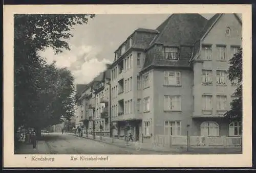 AK Rendsburg, Strassenpartie am Kleinbahnhof