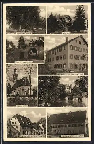 AK Adelberg / Württ., Gasthaus zum Rössle, Kloster, Villa Link, Speichergebäude mit Forsthaus