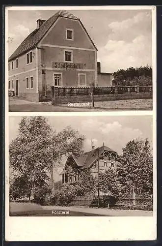 AK Haidehäuser über Riesa, Gasthaus Wald-Schänke v. J. Penter, Försterei