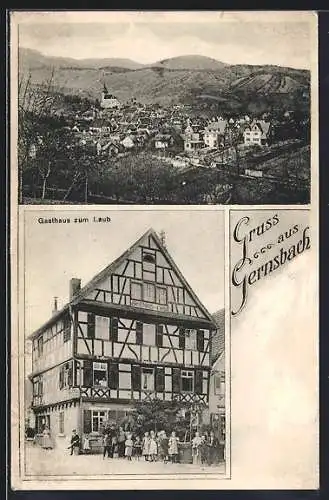 AK Gernsbach, Gasthaus zum Laub, Totalansicht
