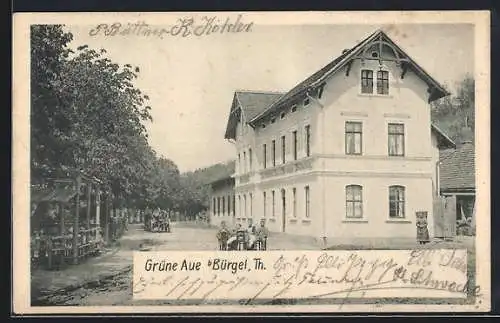 AK Bürgel /Th., Das Gasthaus Grüne Aue