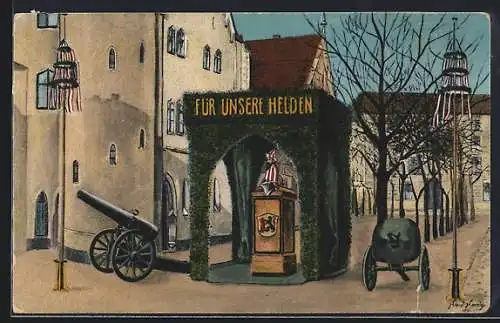 AK Meissen / Elbe, Nagelung der Kriegssäule, Eingeweiht am 14 November 1915