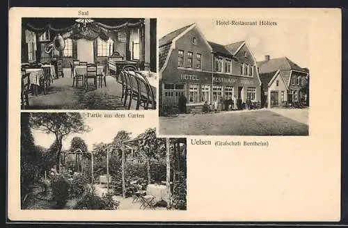 AK Uelsen /Bentheim, Hotel-Restaurant Hölters, mit Saal und Garten