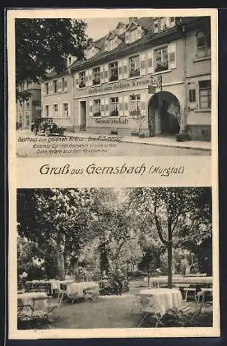 AK Gernsbach /Murgtal, Gasthaus zum goldnen Kreuz, Bes. F. Schmidt