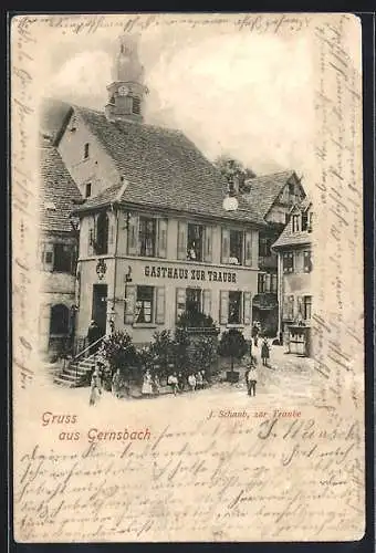 AK Gernsbach, Gasthaus zur Traube, Bes. J. Schaub