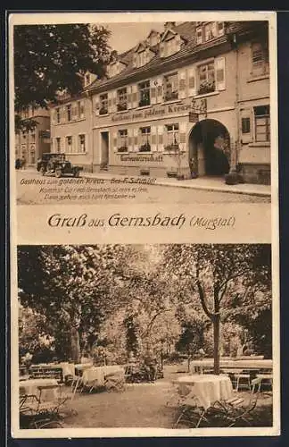AK Gernsbach /Murgtal, Gasthaus zum goldnen Kreuz, Bes. F. Schmidt