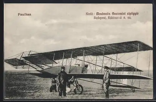 AK Flugzeug Paulhan mit Besatzung