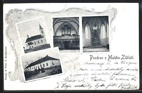 AK Malého Záblatí, Kirche und Kircheninneres