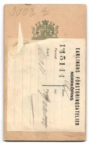 Fotografie Ekström, Nybro, Porträt eines Mannes mit Schnurrbart