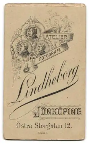 Fotografie Lindheborg, Jönköping, Östra Storgatan 12, Zwei Herren in eleganter Kleidung