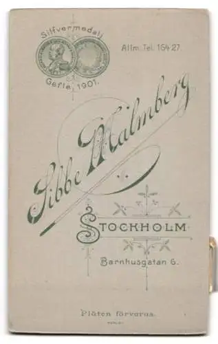 Fotografie Sibbe Malmberg, Stockholm, Barnhusgatan 6, Porträt eines Mannes mit Bart