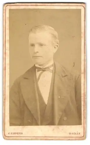 Fotografie C. A. Leverin, Borås, Porträt eines jungen Mannes in Anzug