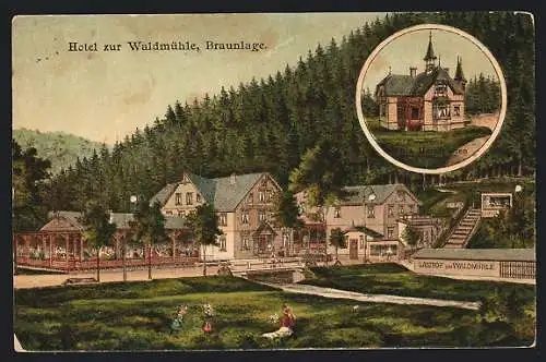 AK Braunlage, Hotel zur Waldmühle, Villa Harzfrieden