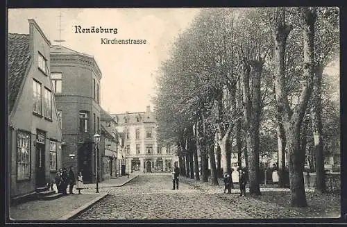 AK Rendsburg, Blick in die Kirchenstrasse