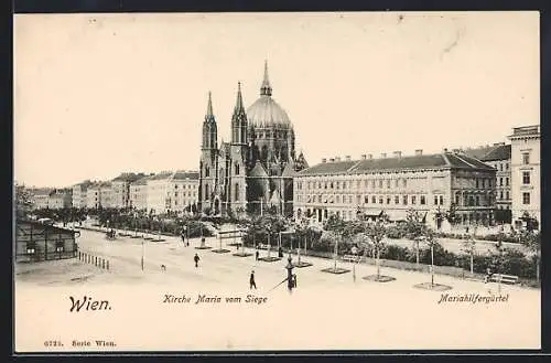 AK Wien, Kirche Maria vom Siege, Mariahilfergürtel