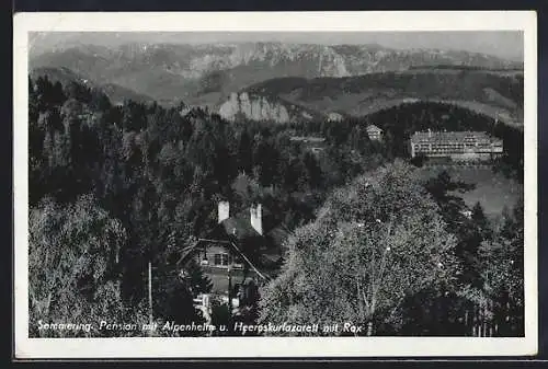 AK Semmering, Pension mit Alpenheim und Heereskurlazarett