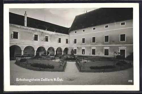 AK Zeillern /N. Öst., Innenhof des Erholungsheims