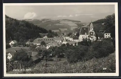 AK Edlitz /N. D., Ortsansicht mit Blick ins Land