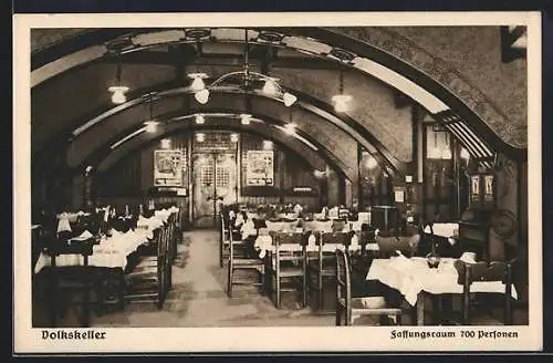 AK Wien, Restaurant Rathauskeller, Blick in den Volkskeller