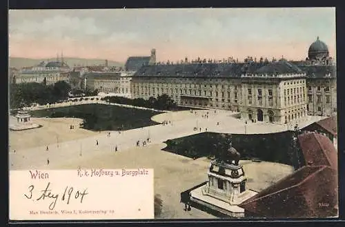 AK Wien, K. k. Hofburg und Burgplatz