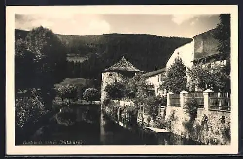 AK Radstadt /Salzburg, Ortspartie am Fluss