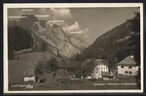 AK Hirschbichl, Mooswacht m. Reiteralpe, Mayerbergscharte, Stadelhorn, Mühlsturzhorn, Grundübelhorn, Teufelsköpfe