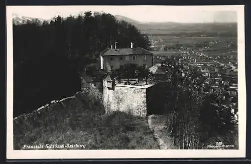 AK Salzburg, Restaurant Franziski-Schlössel, Fliegeraufnahme