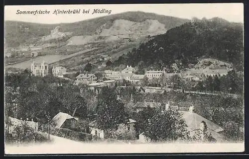 AK Hinterbrühl bei Mödling, Ortsansicht vom Berg aus