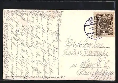 AK Hinterbrühl bei Mödling, Ortsansicht vom Berg aus