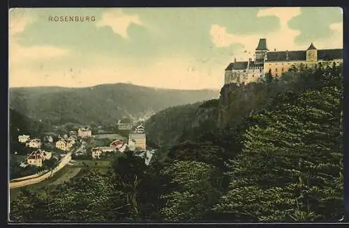 AK Rosenburg, Ortsansicht mit dem Schloss