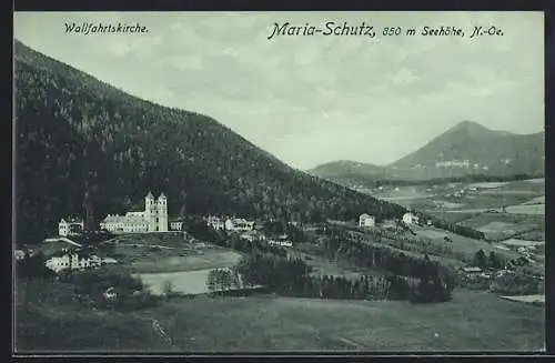 AK Maria-Schutz /N.-Oe., Totalansicht mit der Wallfahrtskirche