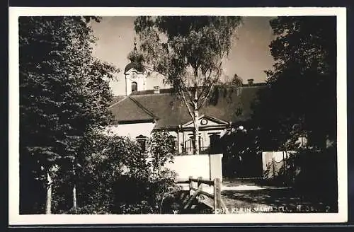 AK Klein-Mariazell /N. Öst., Ortspartie mit Blick zum Kirchturm