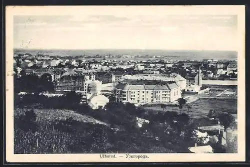 AK Uzhorod, Stadtansicht aus der Vogelschau