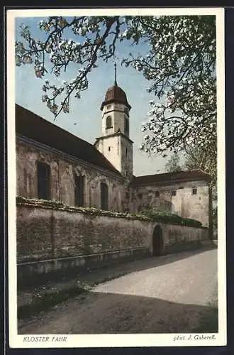 AK Kloster Fahr, Teilansicht mit Eingangspforte und Turm