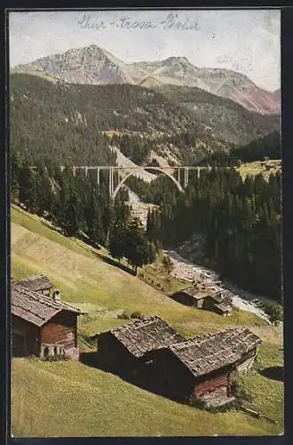 AK Langwies, Viadukt der Chur-Arosa-Bahn