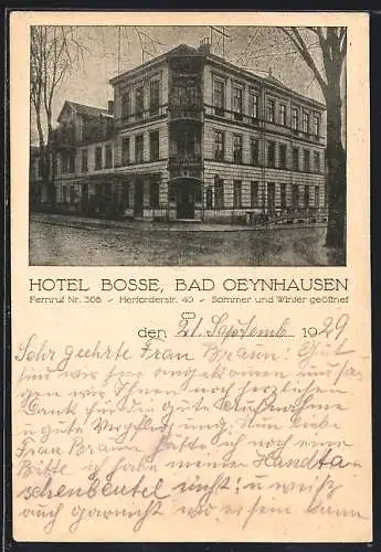 AK Bad Oeynhausen, Hotel Bosse in der Herforderstrasse 40