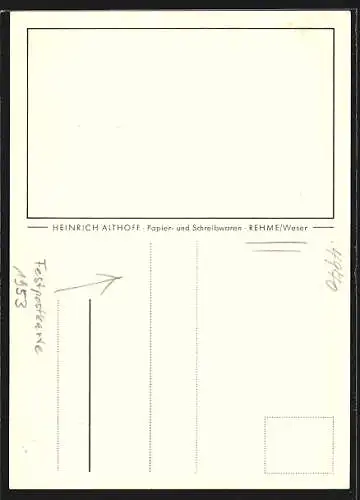 AK Rehme /Weser, 1200-jähriges Jubiläum 1953, Festpostkarte, Rehmer Heimatlied