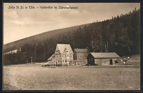 AK Zella St. Blasii, Gasthaus Waldmühle im Lubenbachgrund